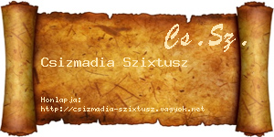 Csizmadia Szixtusz névjegykártya